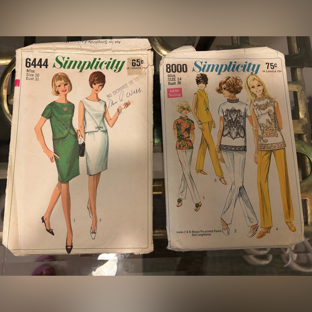 Vintage 1966 and 1968 Sewing Patterns